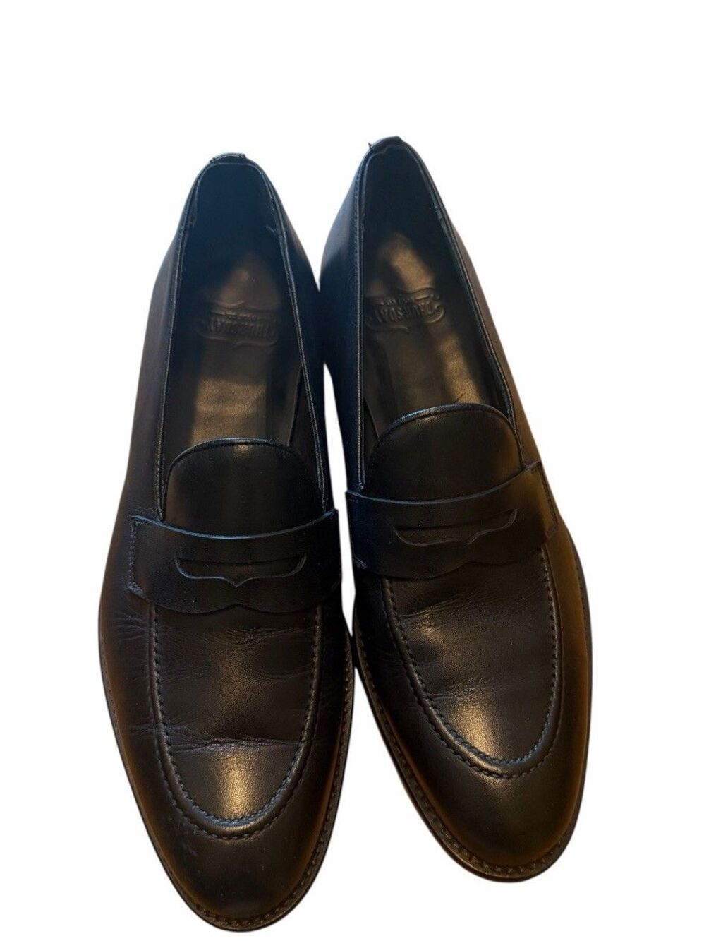 Thursday Boot Co Mens Lincoln Penny Loafer 10 Black Leather Wood Bottom Dressy